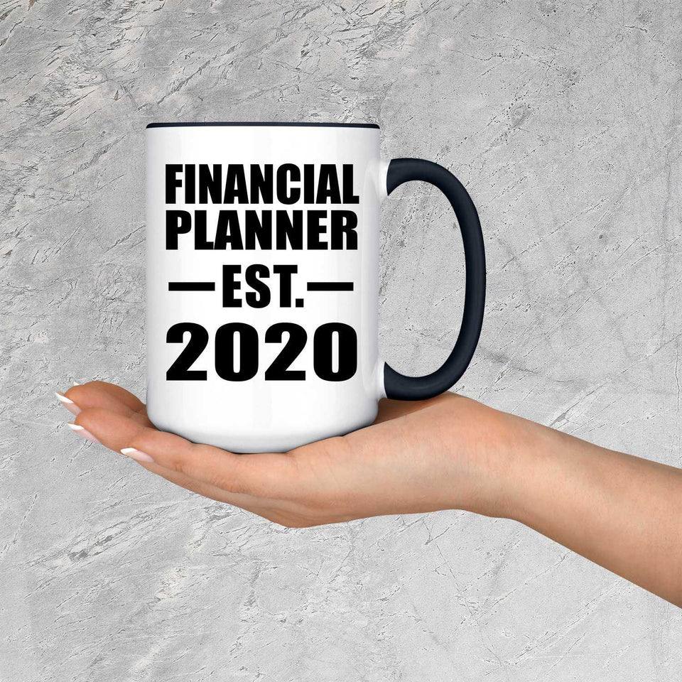 Financial Planner Established EST. 2020 - 15oz Accent Mug Black