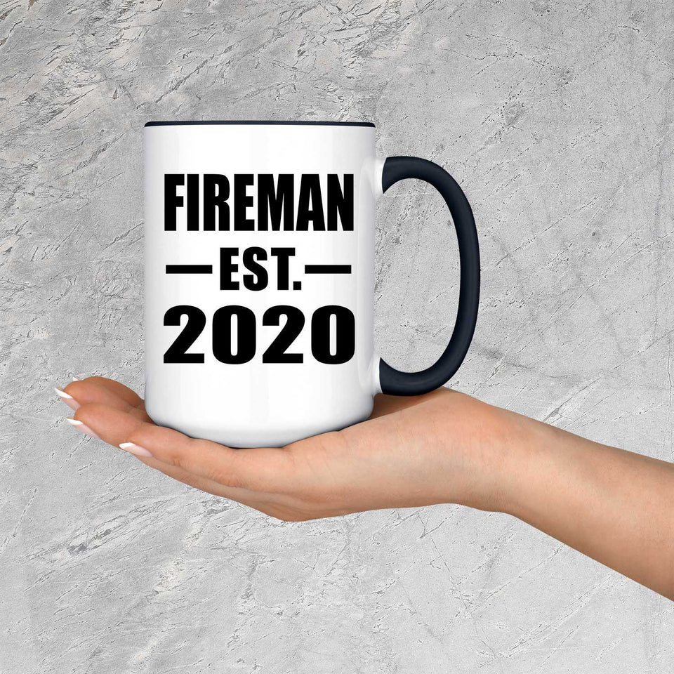 Fireman Established EST. 2020 - 15oz Accent Mug Black