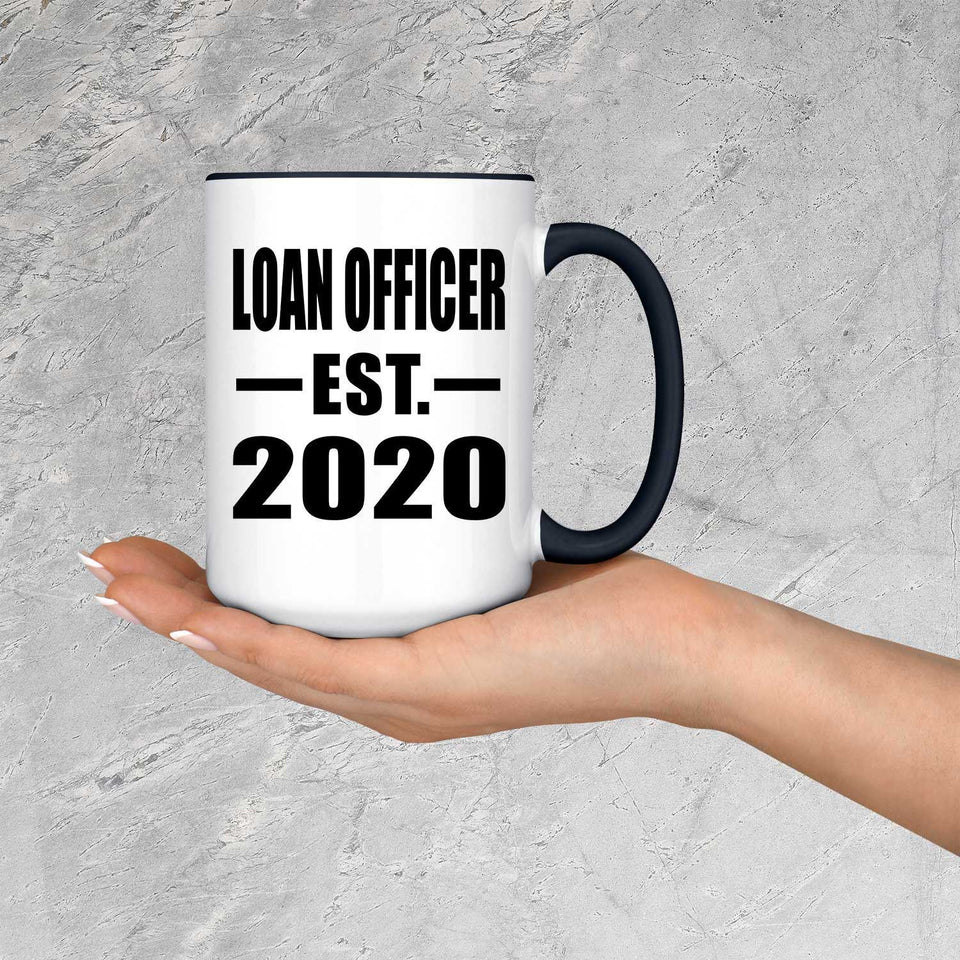 Loan Officer Established EST. 2020 - 15oz Accent Mug Black