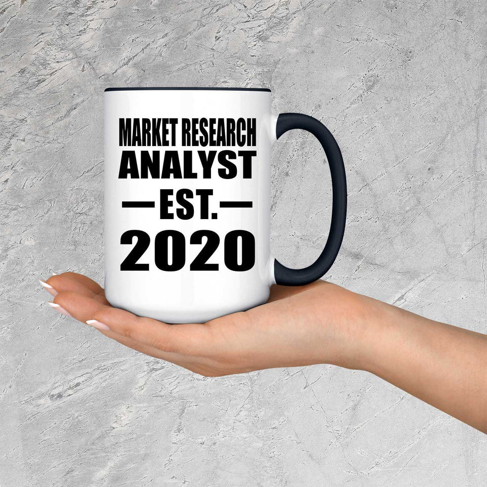 Market Research Analyst Established EST. 2020 - 15oz Accent Mug Black