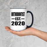 Orthodontist Established EST. 2020 - 15oz Accent Mug Black