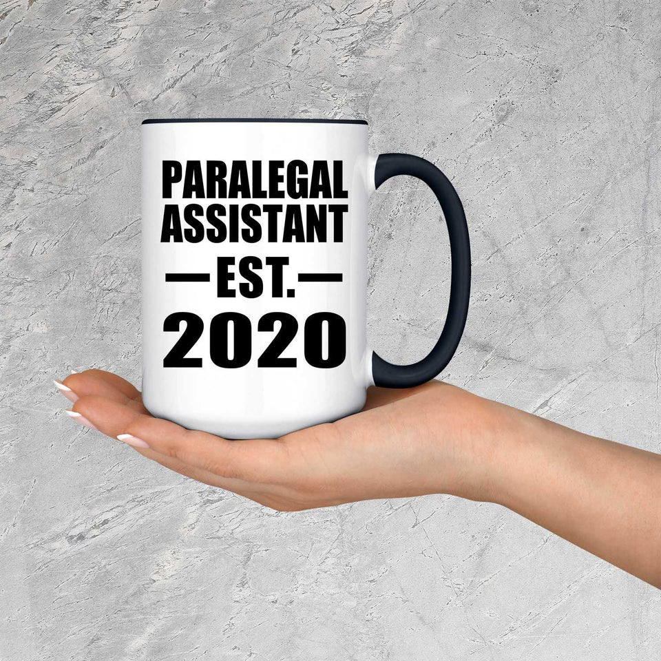Paralegal Assistant Established EST. 2020 - 15oz Accent Mug Black