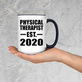 Physical Therapist Established EST. 2020 - 15oz Accent Mug Black