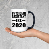Physician Assistant Established EST. 2020 - 15oz Accent Mug Black
