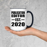 Publication Editor Established EST. 2020 - 15oz Accent Mug Black