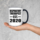 Respiratory Therapist Established EST. 2020 - 15oz Accent Mug Black