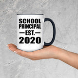School Principal Established EST. 2020 - 15oz Accent Mug Black