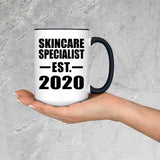 Skincare Specialist Established EST. 2020 - 15oz Accent Mug Black