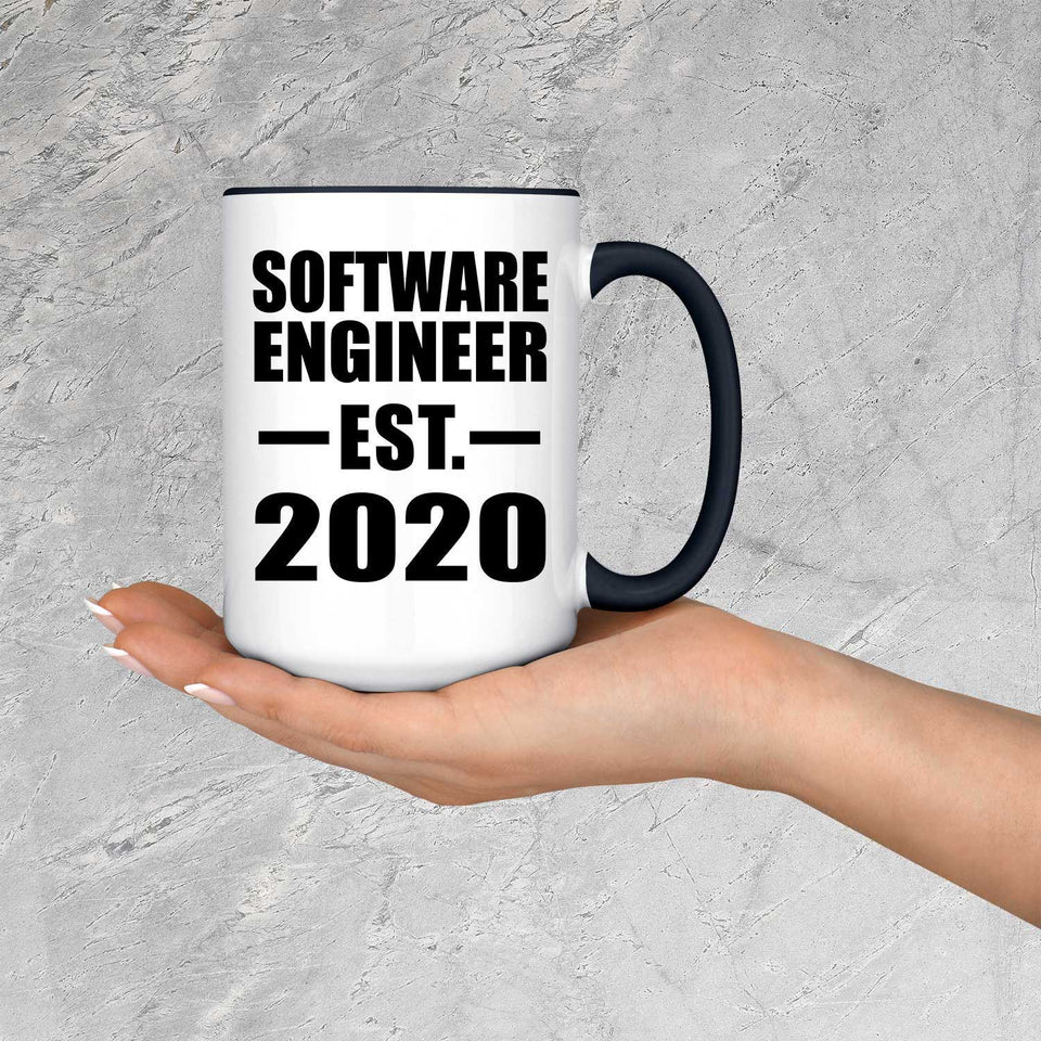 Software Engineer Established EST. 2020 - 15oz Accent Mug Black