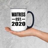 Waitress Established EST. 2020 - 15oz Accent Mug Black
