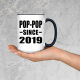 Pop-Pop Since 2019 - 15oz Accent Mug Black