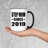 Step Mom Since 2019 - 15oz Accent Mug Black