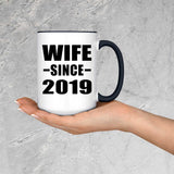Wife Since 2019 - 15oz Accent Mug Black