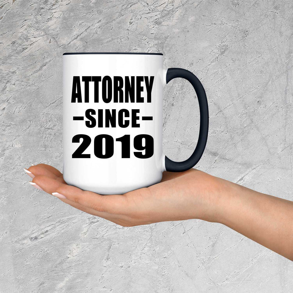 Attorney Since 2019 - 15oz Accent Mug Black