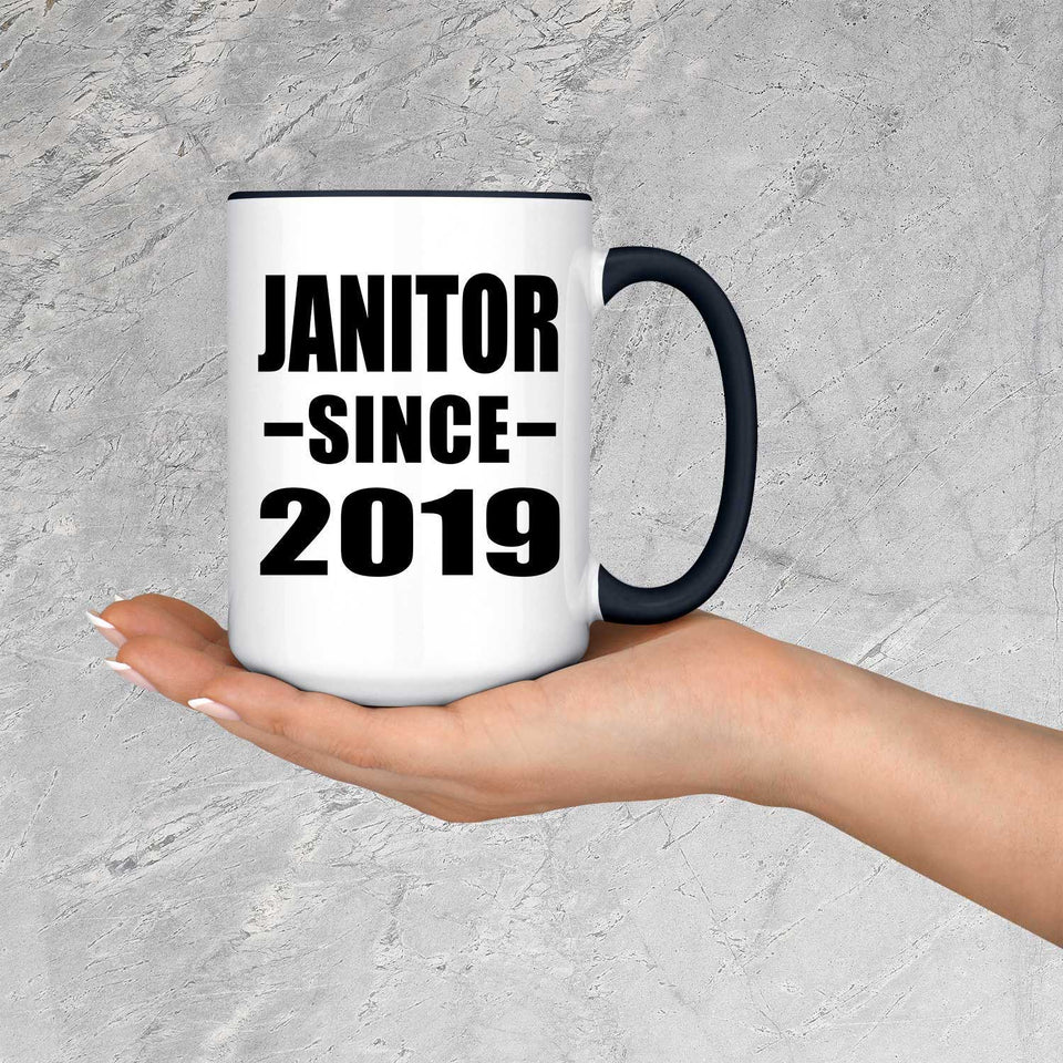 Janitor Since 2019 - 15oz Accent Mug Black