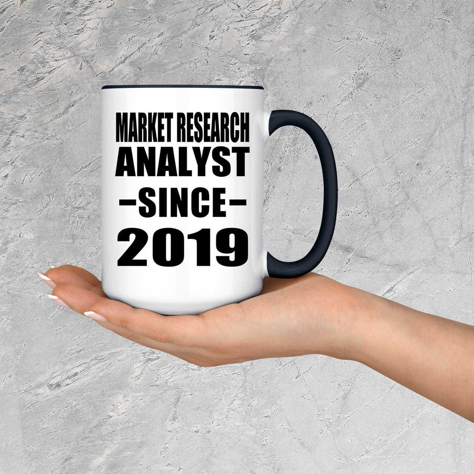 Market Research Analyst Since 2019 - 15oz Accent Mug Black