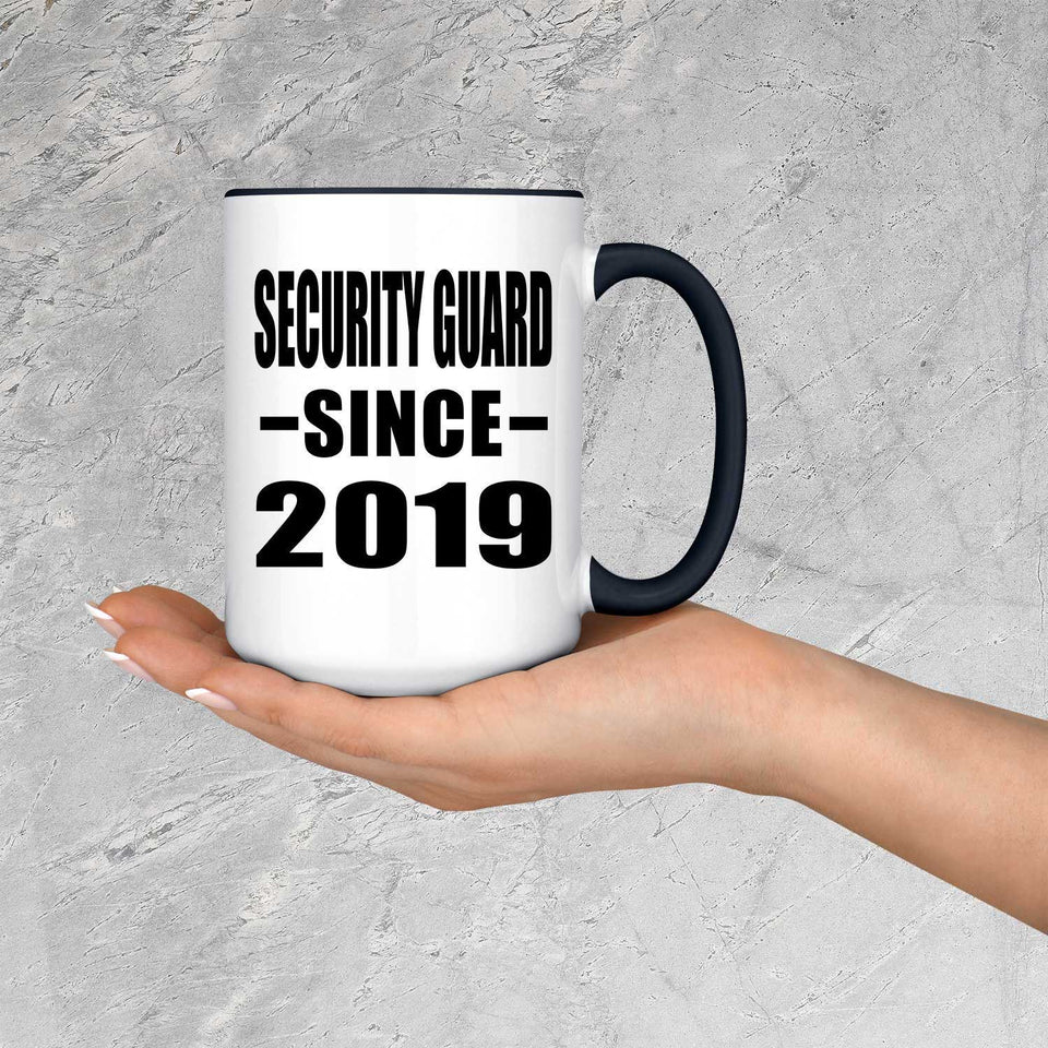 Security Guard Since 2019 - 15oz Accent Mug Black