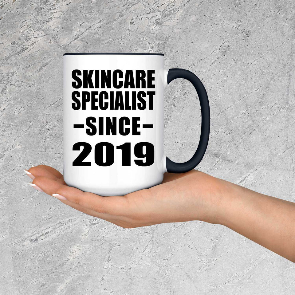 Skincare Specialist Since 2019 - 15oz Accent Mug Black