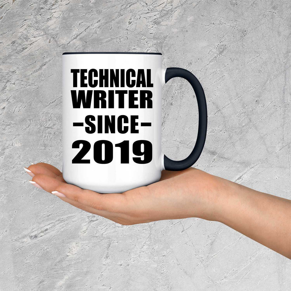 Technical Writer Since 2019 - 15oz Accent Mug Black
