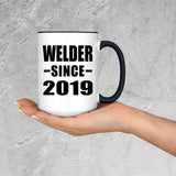 Welder Since 2019 - 15oz Accent Mug Black