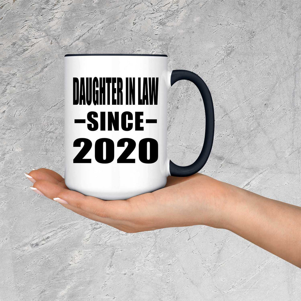 Daughter In Law Since 2020 - 15oz Accent Mug Black