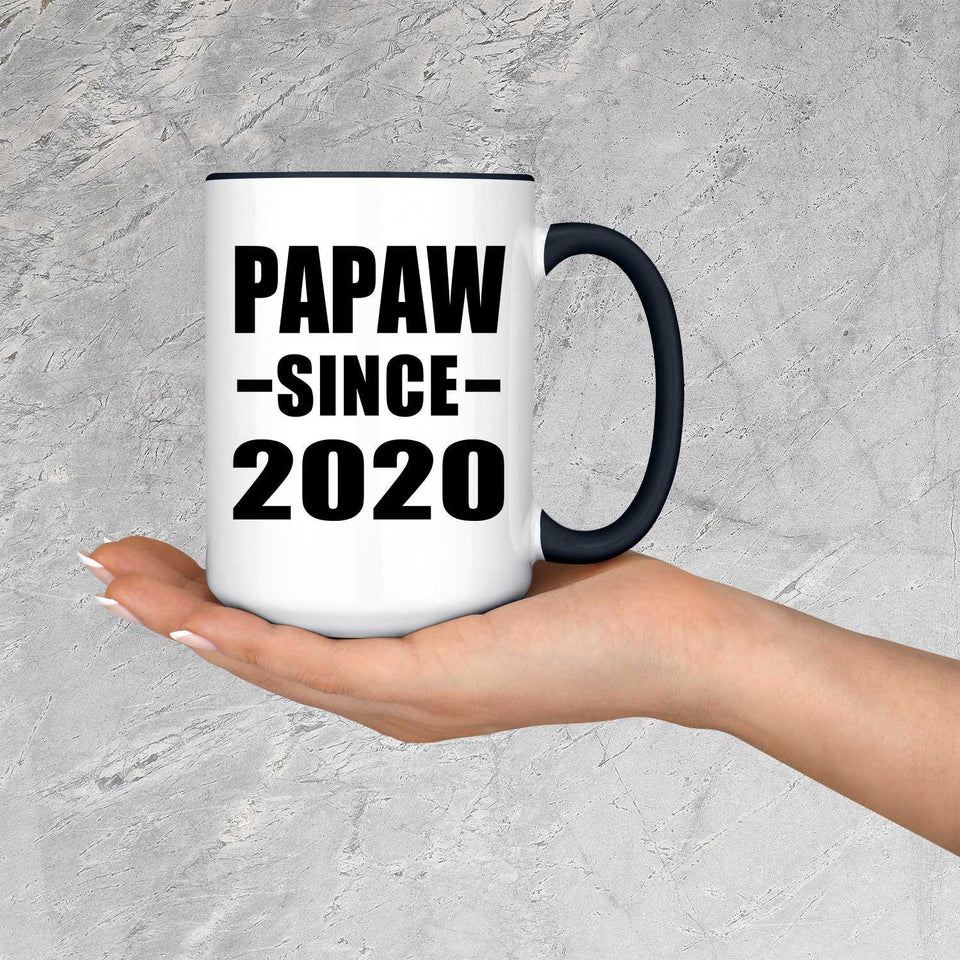 Papaw Since 2020 - 15oz Accent Mug Black