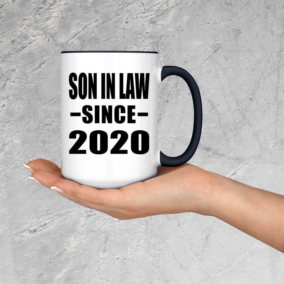Son In Law Since 2020 - 15oz Accent Mug Black