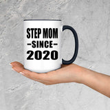 Step Mom Since 2020 - 15oz Accent Mug Black