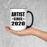 Artist Since 2020 - 15oz Accent Mug Black