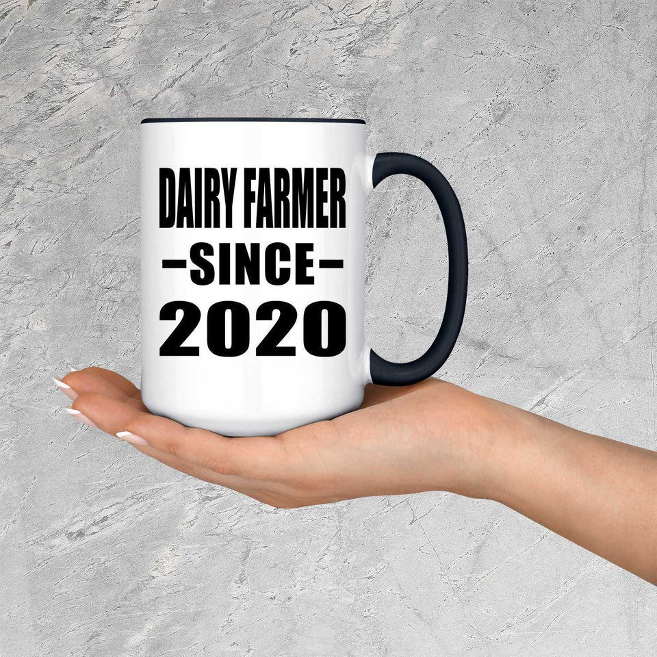 Dairy Farmer Since 2020 - 15oz Accent Mug Black