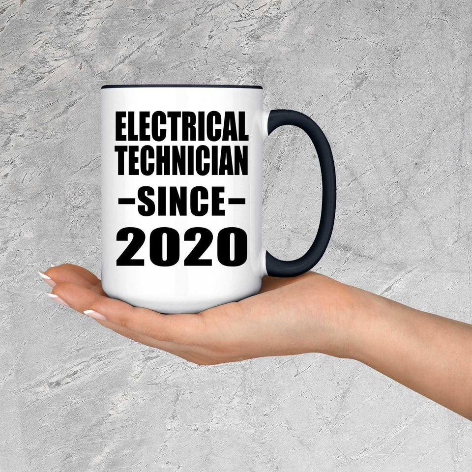 Electrical Technician Since 2020 - 15oz Accent Mug Black