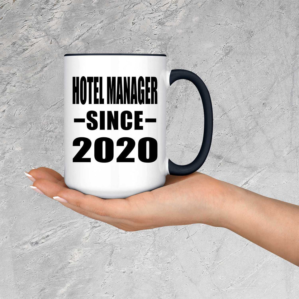 Hotel Manager Since 2020 - 15oz Accent Mug Black