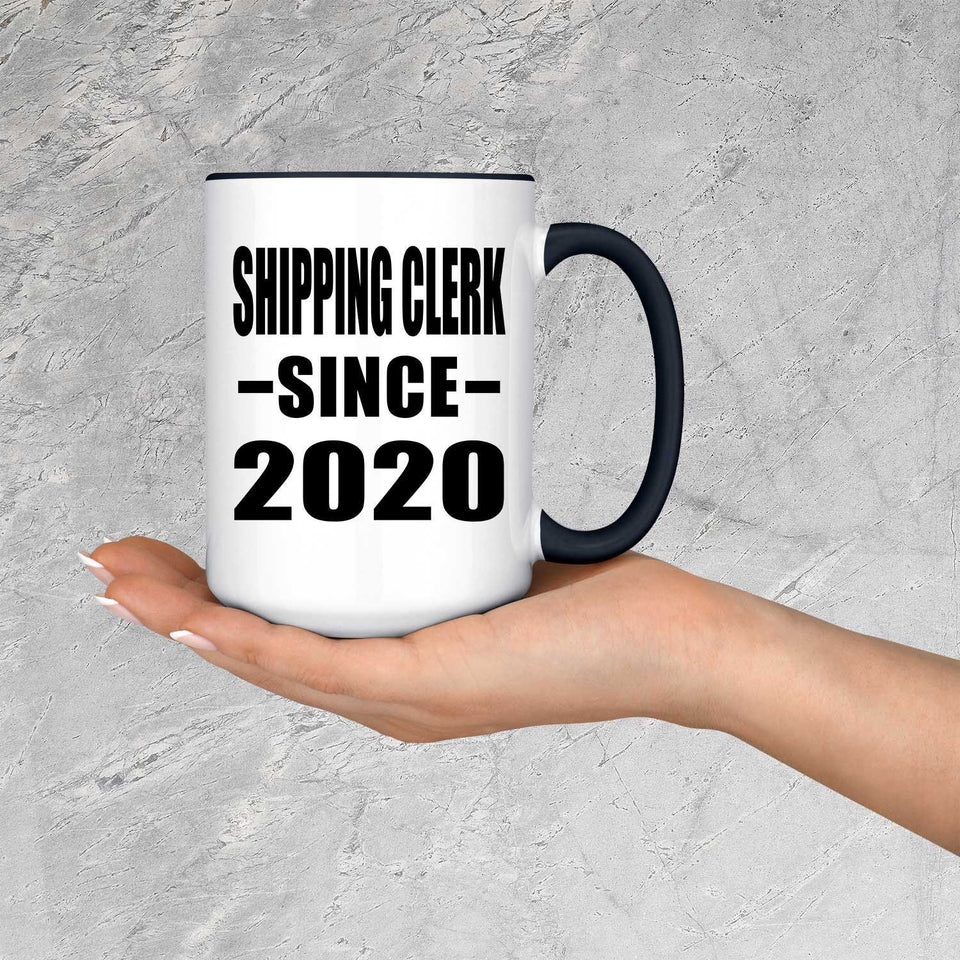 Shipping Clerk Since 2020 - 15oz Accent Mug Black