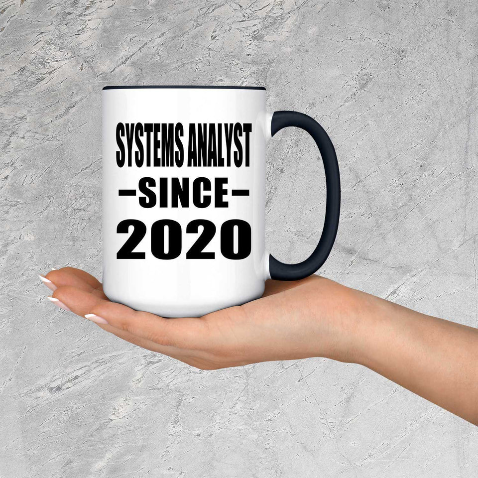 Systems Analyst Since 2020 - 15oz Accent Mug Black