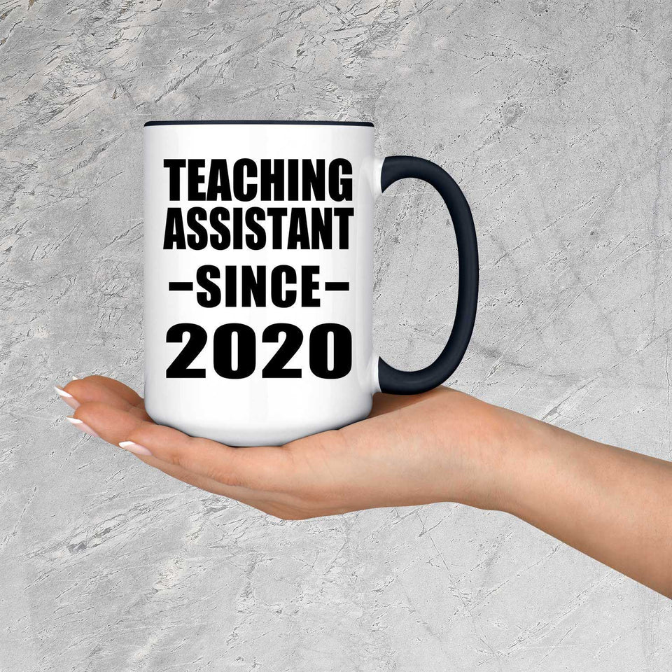 Teaching Assistant Since 2020 - 15oz Accent Mug Black