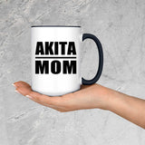 Akita Mom - 15oz Accent Mug Black