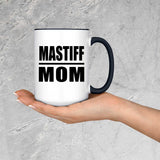 Mastiff Mom - 15oz Accent Mug Black