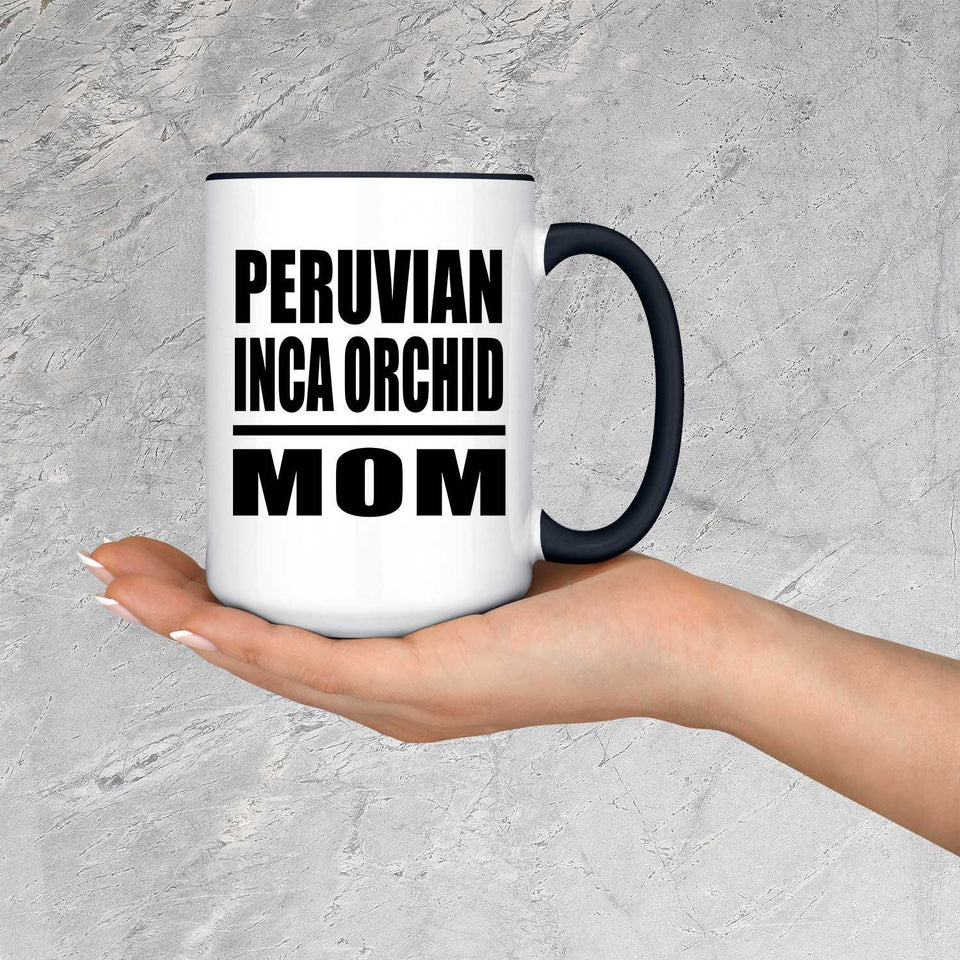 Peruvian Inca Orchid Mom - 15oz Accent Mug Black