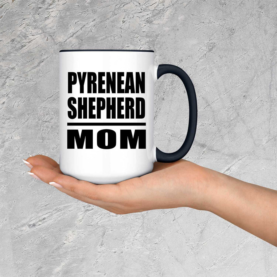 Pyrenean Shepherd Mom - 15oz Accent Mug Black