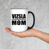 Vizsla Mom - 15oz Accent Mug Black