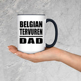 Belgian Tervuren Dad - 15oz Accent Mug Black