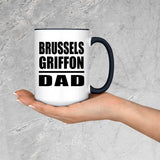 Brussels Griffon Dad - 15oz Accent Mug Black