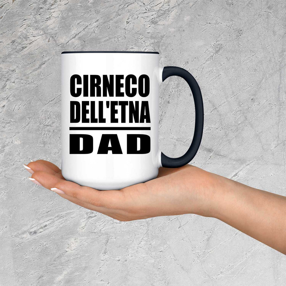 Cirneco Dell'etna Dad - 15oz Accent Mug Black