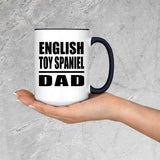 English Toy Spaniel Dad - 15oz Accent Mug Black