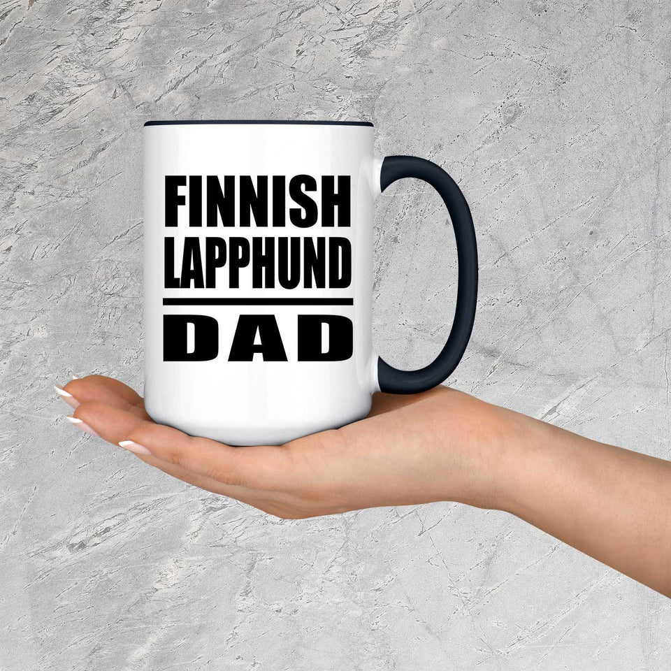 Finnish Lapphund Dad - 15oz Accent Mug Black
