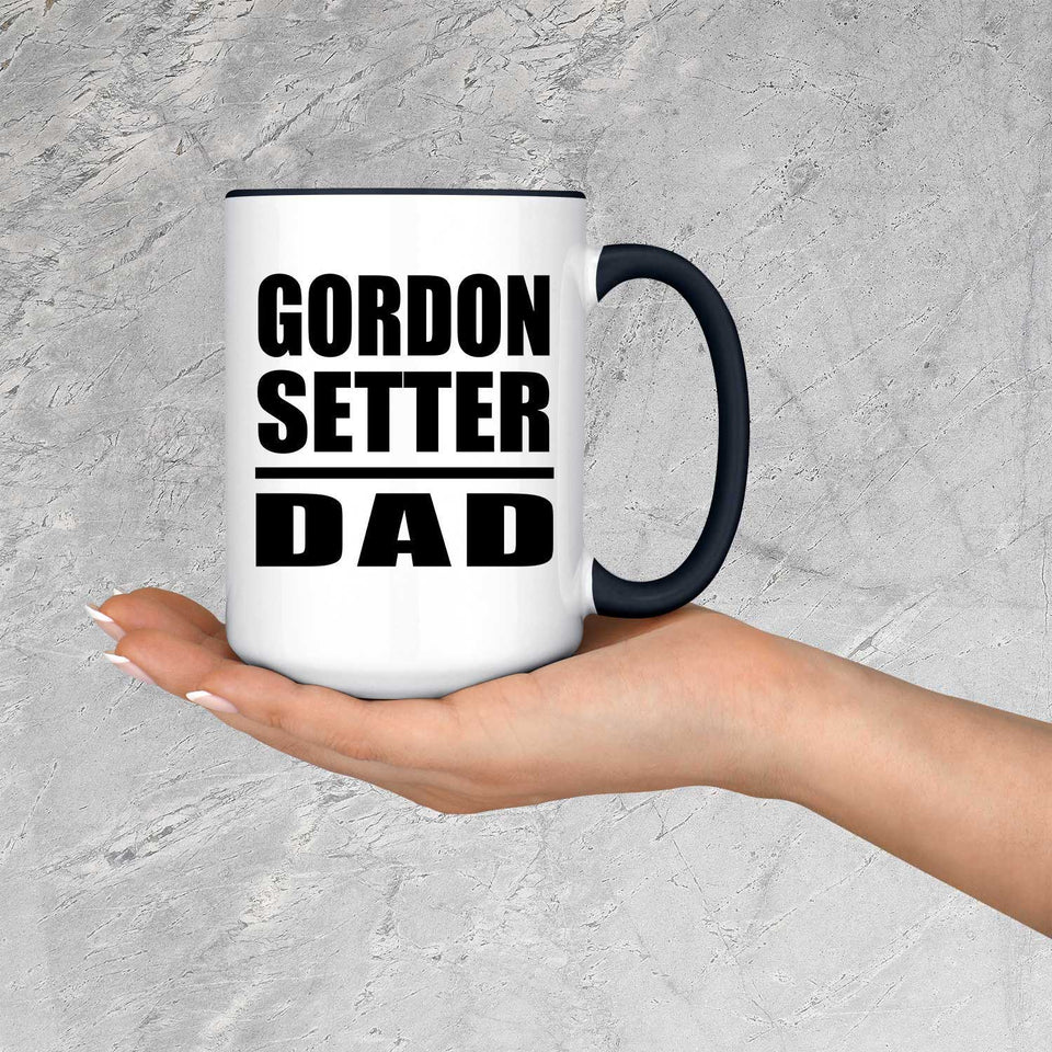 Gordon Setter Dad - 15oz Accent Mug Black