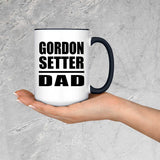Gordon Setter Dad - 15oz Accent Mug Black