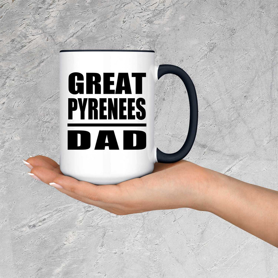 Great Pyrenees Dad - 15oz Accent Mug Black