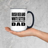Irish Red And White Setter Dad - 15oz Accent Mug Black