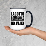 Lagotto Romagnolo Dad - 15oz Accent Mug Black